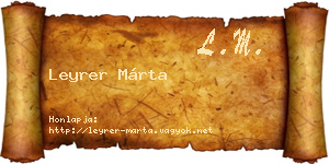 Leyrer Márta névjegykártya